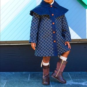 Amazing Gucci denim toddler coat dress. US 6